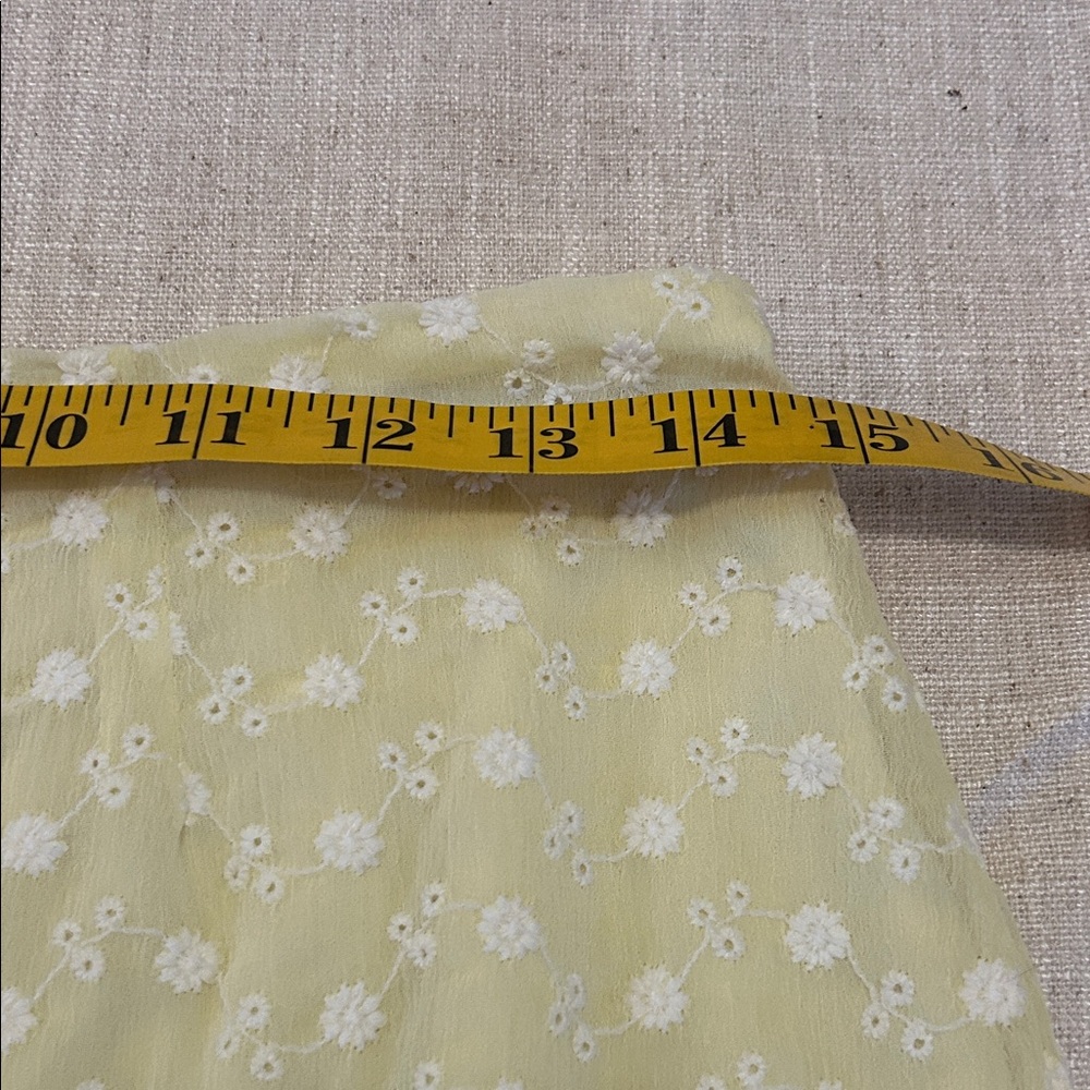 Altar'd State Skirt Women’s L Yellow Floral Mini Ruffle Eyelet Feminine - Picture 4 of 10